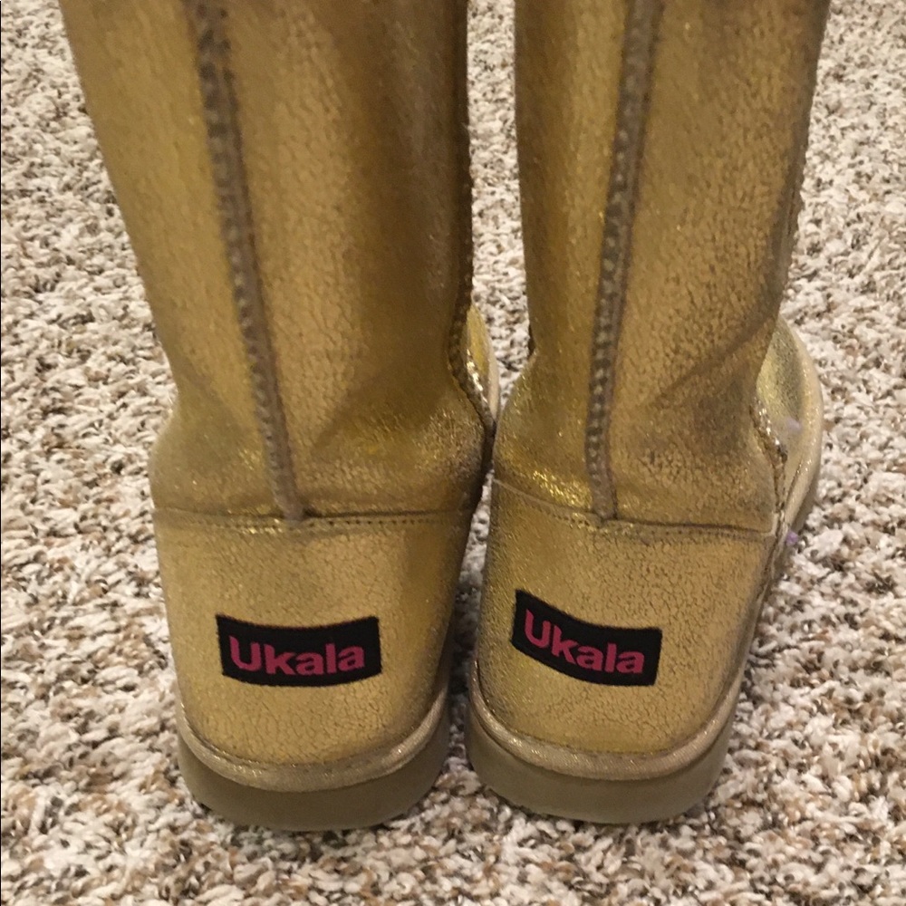 Ukala Gold Suede Evie Boot (Low) Sz 9M-EUC 100% Merino Wool Lining- See Details - Picture 5 of 12